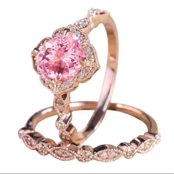♡NEW Rose Gold Pink Round Cut Ring☆ - Picture 2 of 4